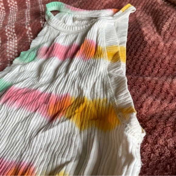 FREE PEOPLE - WE THE FREE - High Neck Tie-dye Rainbow Tank Top Shirt Camisole - Picture 6 of 8